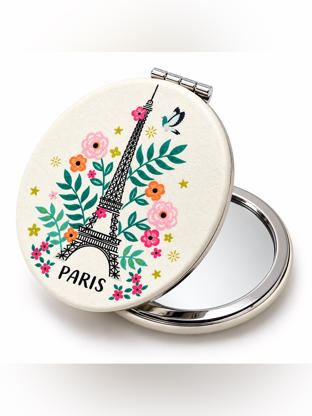 Kiub Paris Eiffel Tower Floral Compact Mirror – France